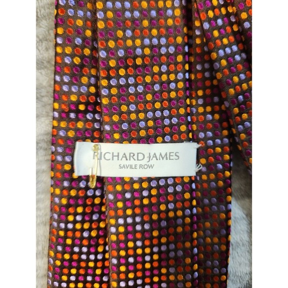 Richard James Savile Row Multicolor Silk Tie - Picture 6 of 7